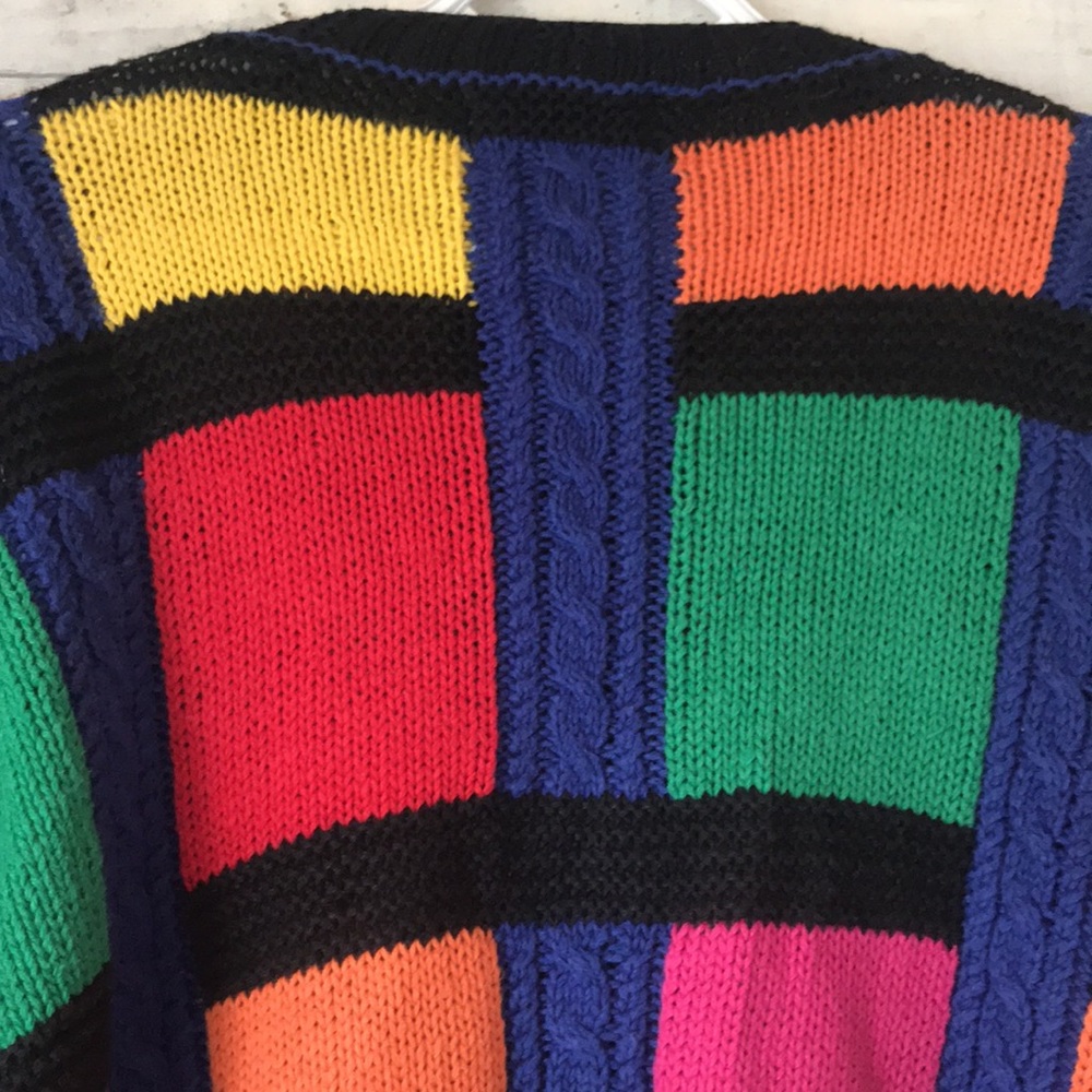Vintage Fun sport cotton ramie colour block cardigan - Picture 3 of 9
